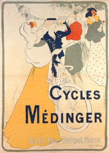 Póster publicitario de bicicletas Medinger, 1897